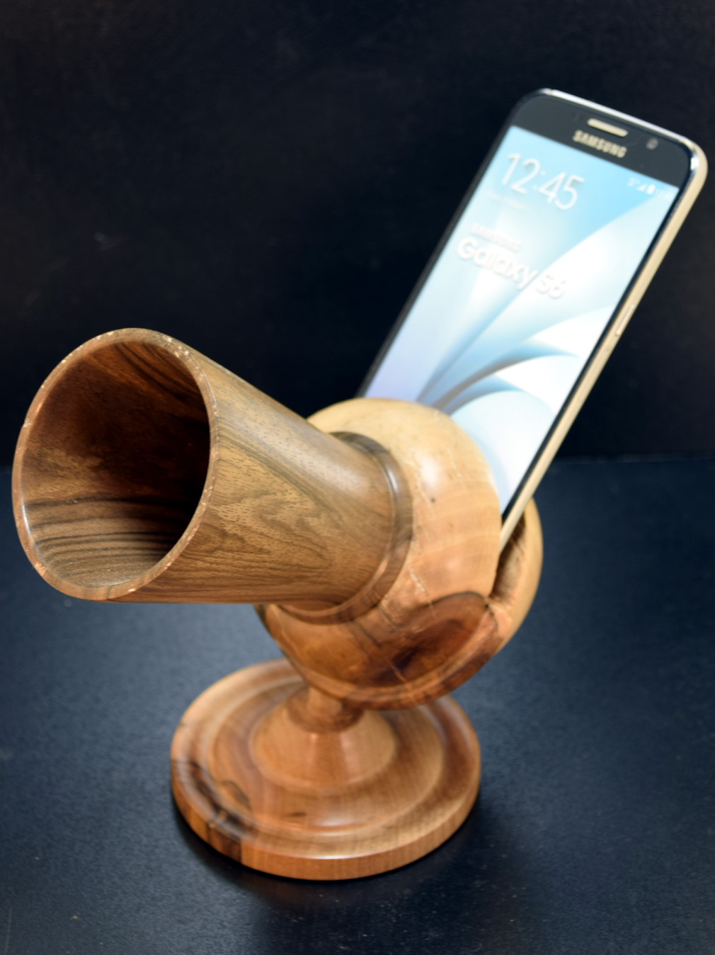 Support Téléphone En Bois Avec Haut-parleur Intégré - Design élégant Pour Bureau Et Maison, Compatible Tous Smartphones